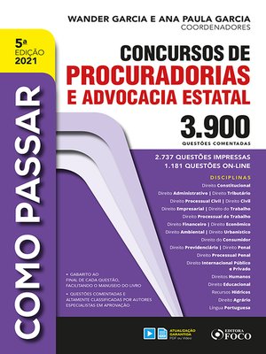 cover image of Como passar concursos de procuradorias e advocacia estatal